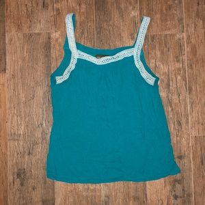 Green lace tank top